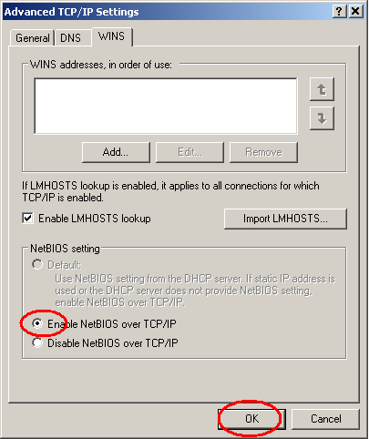 enable netbt